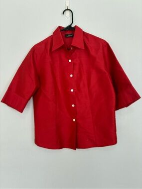 Jim Thompson Silk Bold Red Collared Button Shirt